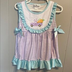 Marie Nicole Lavender and Aqua Kids Easter Matching Set